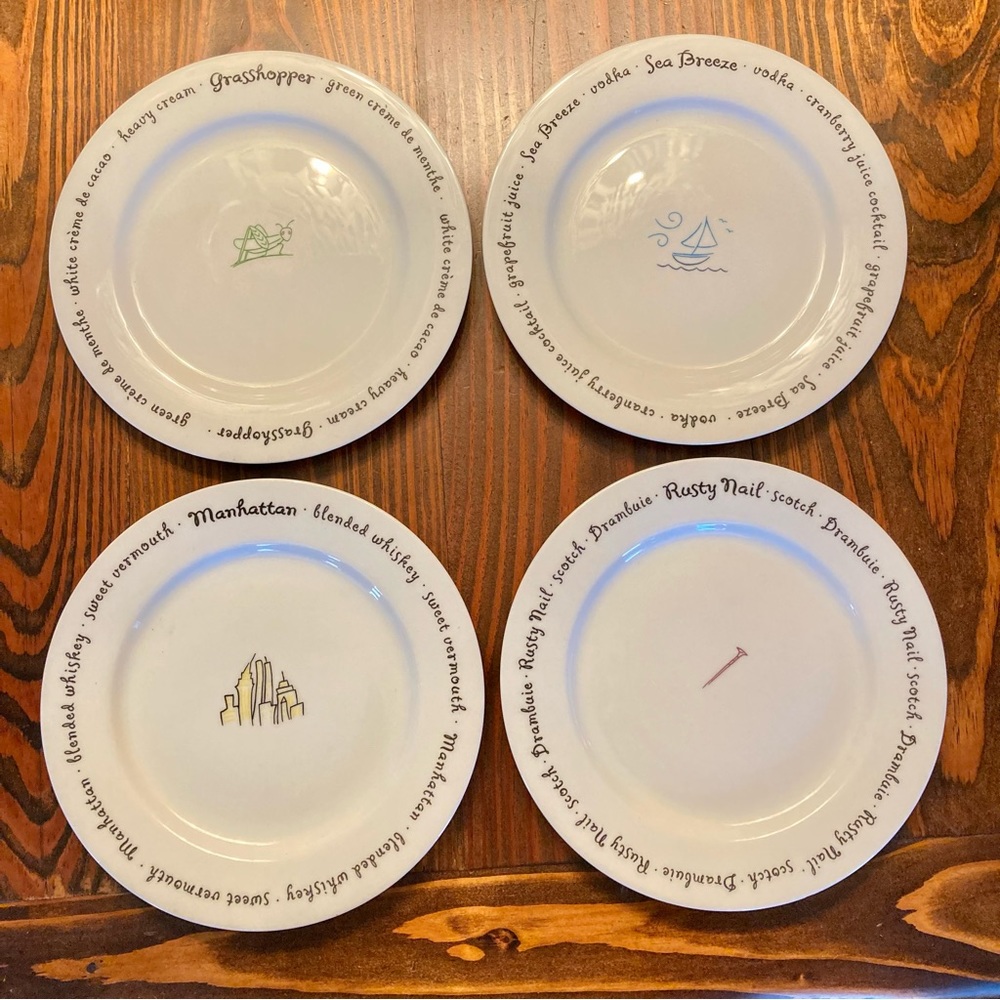 Pottery Barn Bar Lingo Plate Set